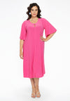 Dress A-line circle sleeve DOLCE - pink