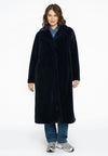 Blazer coat faux fur - blue