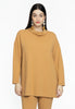 Pullover high neck DIAGONAL - light brown