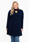 Tunic wide bottom collar DIAGONAL - blue