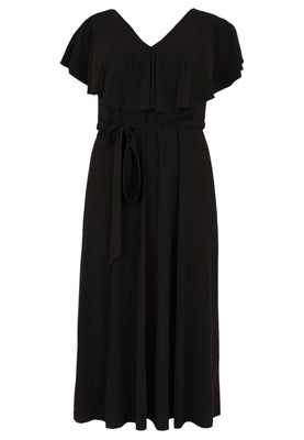 Dress Frilled V-neck DOLCE - black  - #4