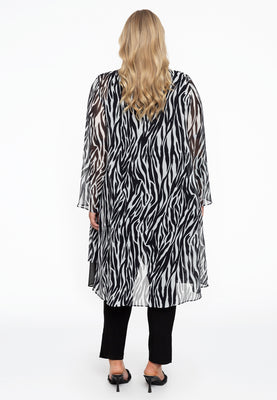 Cardigan long double front ZEBRA - black  - #3