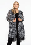 Cardigan long double front ZEBRA - black 