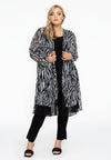 Cardigan long double front ZEBRA - black 