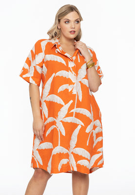 Dress collar PALM TREE - orange  - #1