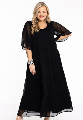 Dress long VOILE - black  - #1