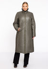 Puff Coat Horizontal Lines - green 