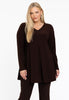 Tunic V-neck pleat DOLCE - brown