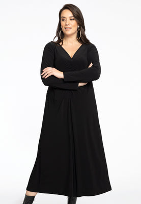 Dress long gather DOLCE - black  - #1