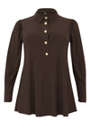 Blouse flare puff sleeve DOLCE - brown