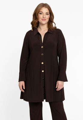 Tunic wide bottom buttoned DOLCE - brown - #1