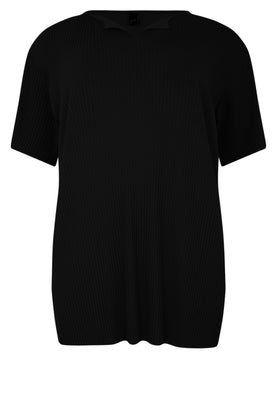 Tunic straight PLISSE - black  - #4