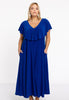 Dress Frilled V-neck Swing DOLCE - indigo