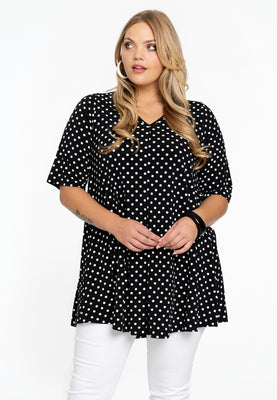 Tunic swing DOTS - black  - #1