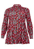 Blouse flare PIED DE POULE - red  - #4