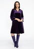 Dress V-neck VELOURS - purple  - #2