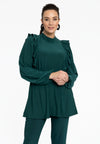 Tunic flare ruffle DOLCE - dark green