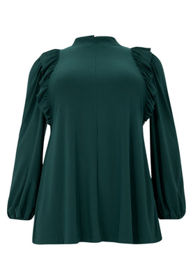 Tunic flare ruffle DOLCE - dark green - #4