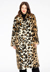 Coat faux fur LEOPARD - brown