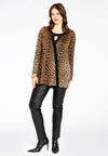 Tunic flare asymmetric LEOPARD - brown