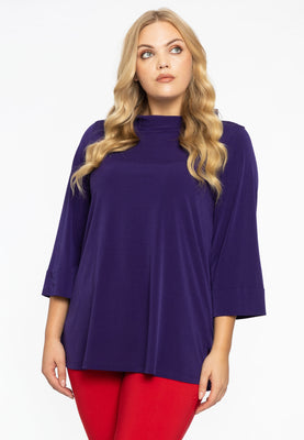 Shirt A-line turtle neck DOLCE - purple  - #1