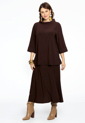 Shirt A-line turtle neck DOLCE - brown - #2