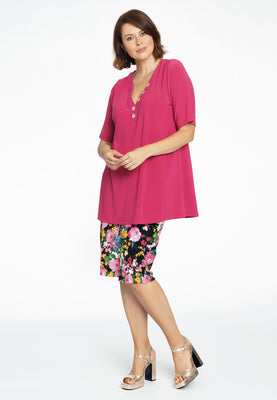 Tunic flare buttoned V-neck DOLCE - pink - #2