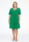 Dress A-line double v-neck DOLCE - green 