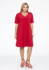 Dress A-line double v-neck DOLCE - red 