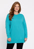 Pullover with slits Woolmix - turquoise