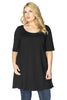 Tunic wide bottom COTTON - black 