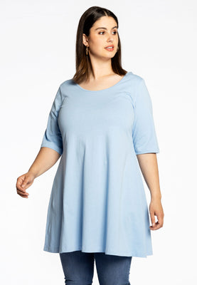 Tunic wide bottom COTTON - light blue - #1