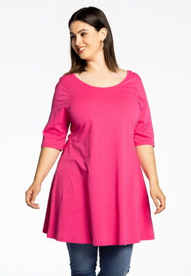 Tunic wide bottom COTTON - pink - #1