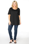 Tunic flare COTTON - black 