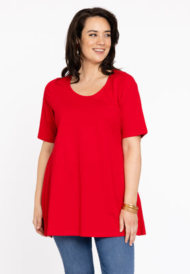 Tunic flare COTTON - red  - #1