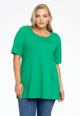 Tunic flare fit COTTON - green  - #1