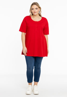 Tunic flare fit COTTON - red  - #2