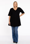 Tunic Swing short sleeve COTTON - black 