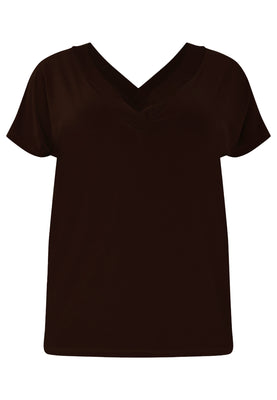 T-shirt v-neck DOLCE - brown - #2