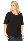 T-shirt v-neck relax fit DOLCE - black 