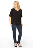 T-shirt v-neck relax fit DOLCE - black  - #2