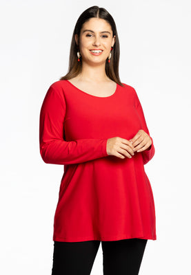 Tunic long sleeve flare DOLCE - red  - #1