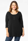 Tunic flare fit buttons COTTON - black 