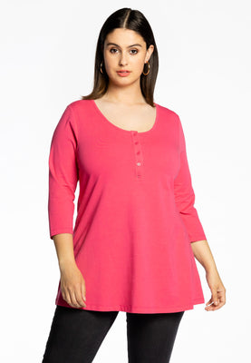 Tunic flare fit buttons COTTON - pink - #1