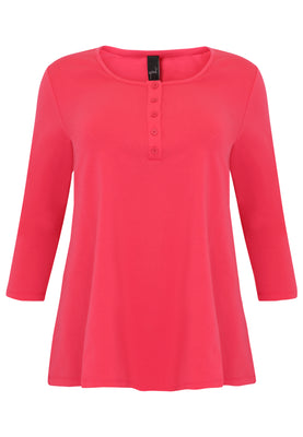 Tunic flare fit buttons COTTON - pink - #4