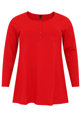 Tunic  flare buttons COTTON - red  - #2