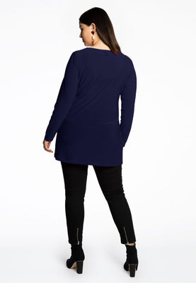 Tunic longsleeve wide bottom COTTON - blue - #3