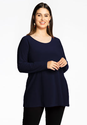 Tunic longsleeve wide bottom COTTON - blue - #1