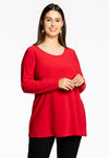 Tunic longsleeve wide bottom COTTON - red 