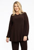 Tunic wide bottom V-neck Dolce - brown